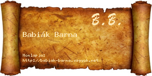 Babiák Barna névjegykártya