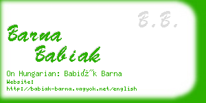 barna babiak business card